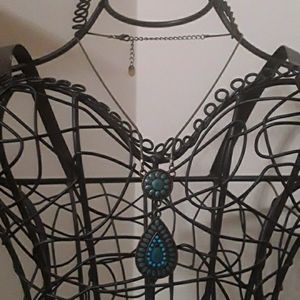 Claire's Aztec Turquoise Pendant Necklace